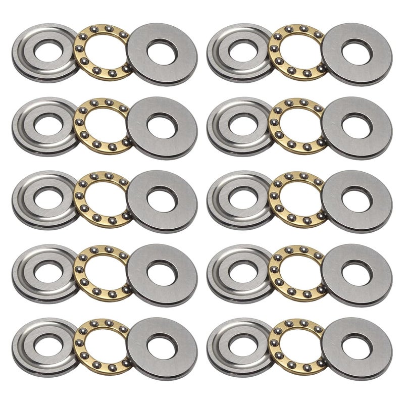 STYUI (10Pcs) F8-22M Miniature Thrust Ball Bearings 8mm x 22mm x 7mm Miniature Plane Thrust Bearings Chrome Steel One Way - Image 1